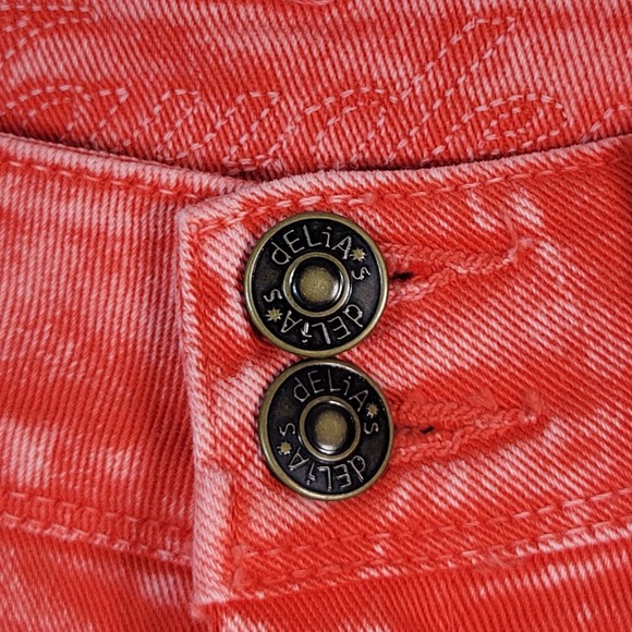 dELiA*s Jayden Y2K Faded Red Acid Wash Punk Grunge Bootcut Jeans Sz 3-4 (28x30) - Picture 9 of 10